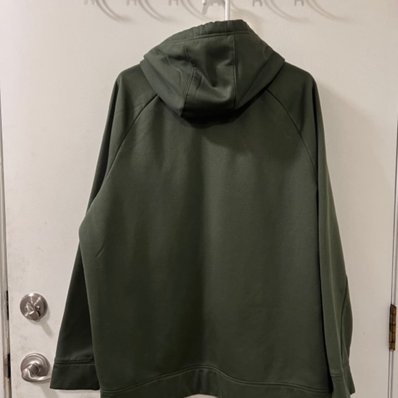 Russell Mens Army Green Fleece Drawstring Hoodie Sweater Jacket Size XLarge - Picture 4 of 10